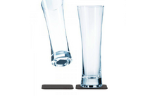 silwy® magnetische kristallen glazen bier met onderzetter (330 ml) - 4-delige set